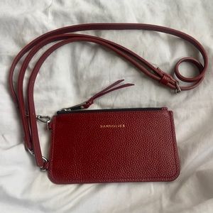 BANDOLIER Classic Pouch Leather Pebble NWOT with strap